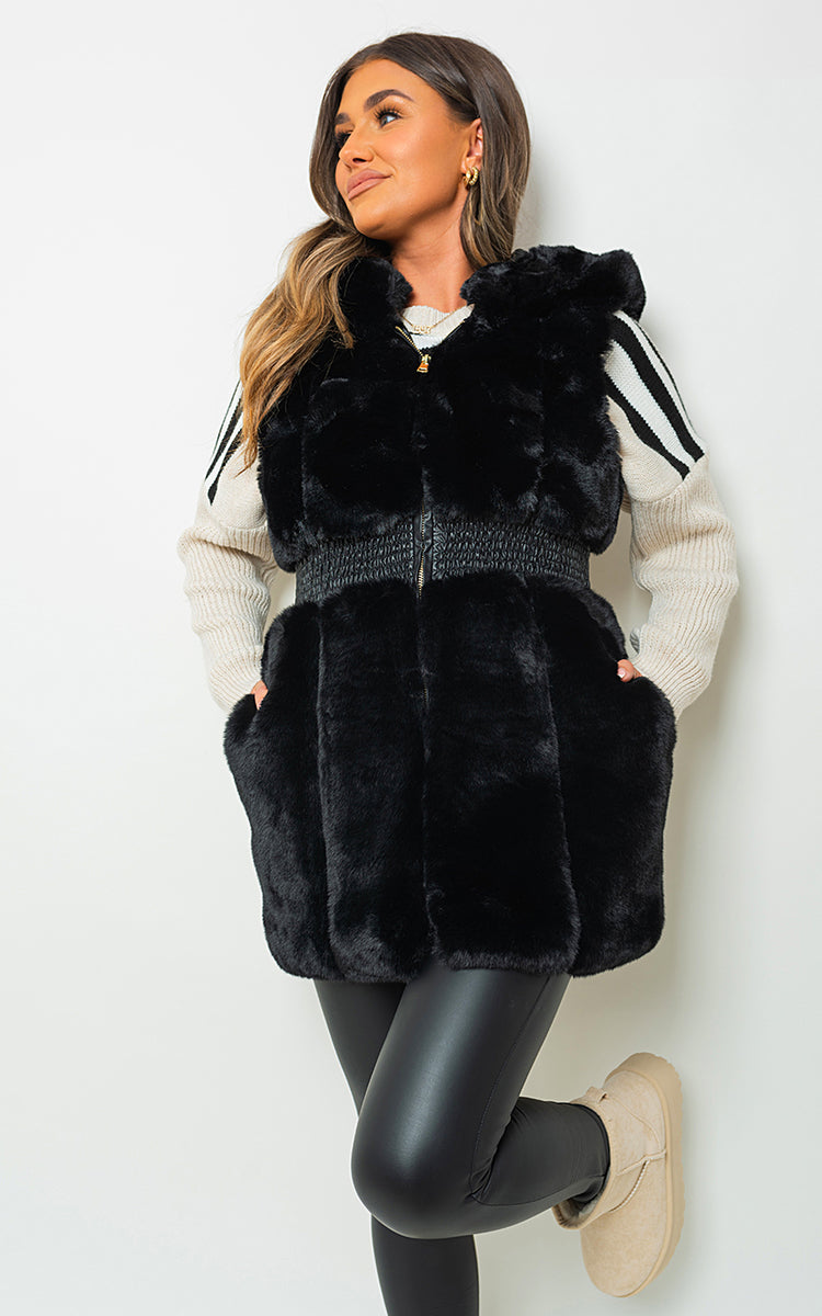 EMILEE FAUX FUR ZIP GILET