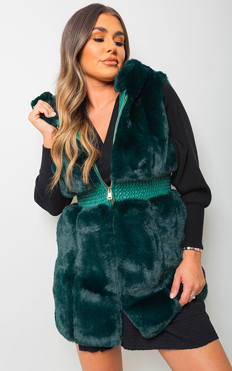 EMILEE FAUX FUR ZIP GILET