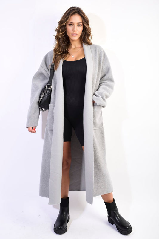 EMMA Open Front Pocket Long Loose Coat