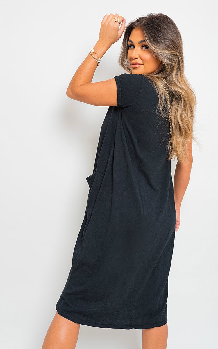 ESMEE POCKET FRONTED SHORT SLEEVE TOP DRESS plus size available