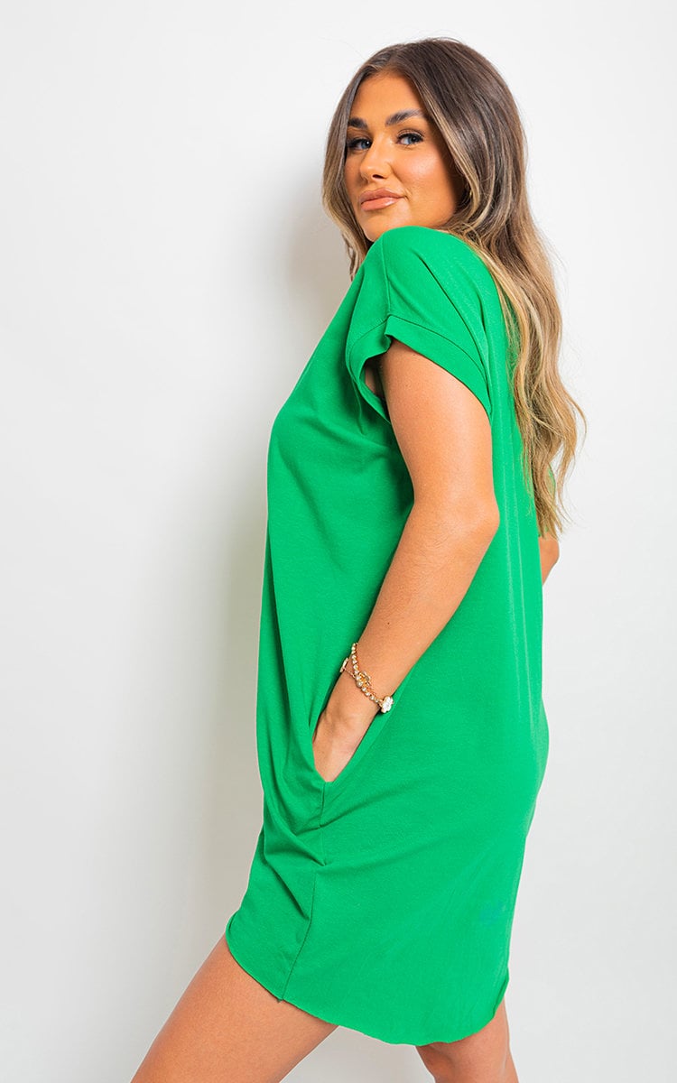 ESMEE POCKET FRONTED SHORT SLEEVE TOP DRESS plus size available