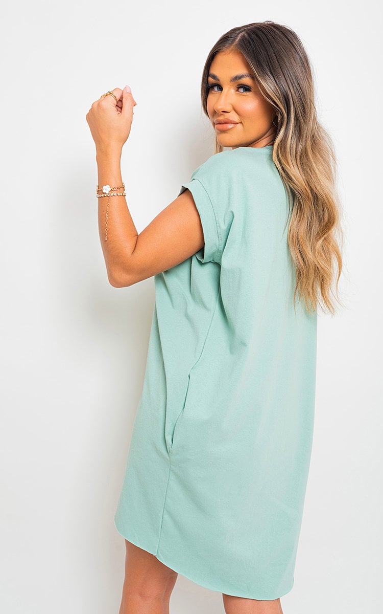 ESMEE POCKET FRONTED SHORT SLEEVE TOP DRESS plus size available