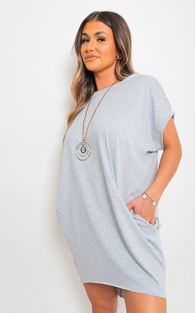 ESMEE POCKET FRONTED SHORT SLEEVE TOP DRESS plus size available