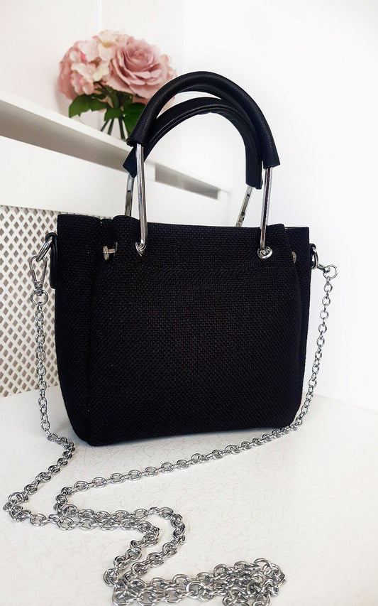 FABIA Mini Textured Chain Handbag