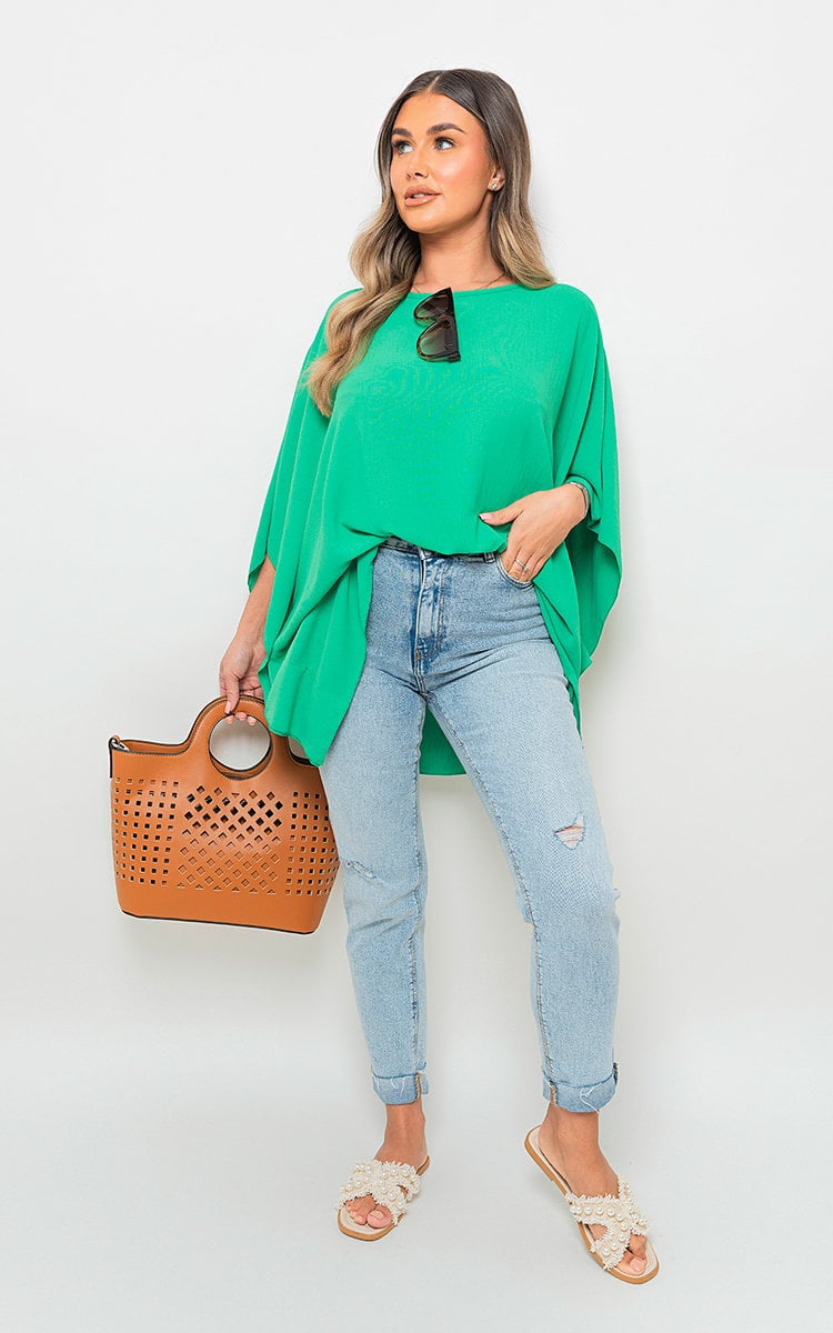 FATIMA Oversized Batwing Sleeve Casual Tops