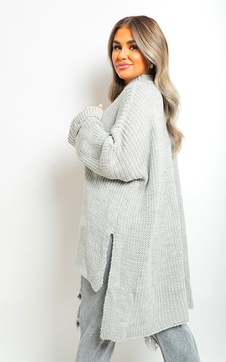 FAYE High Neck Oversized Long Sleeve Knitted Jumper