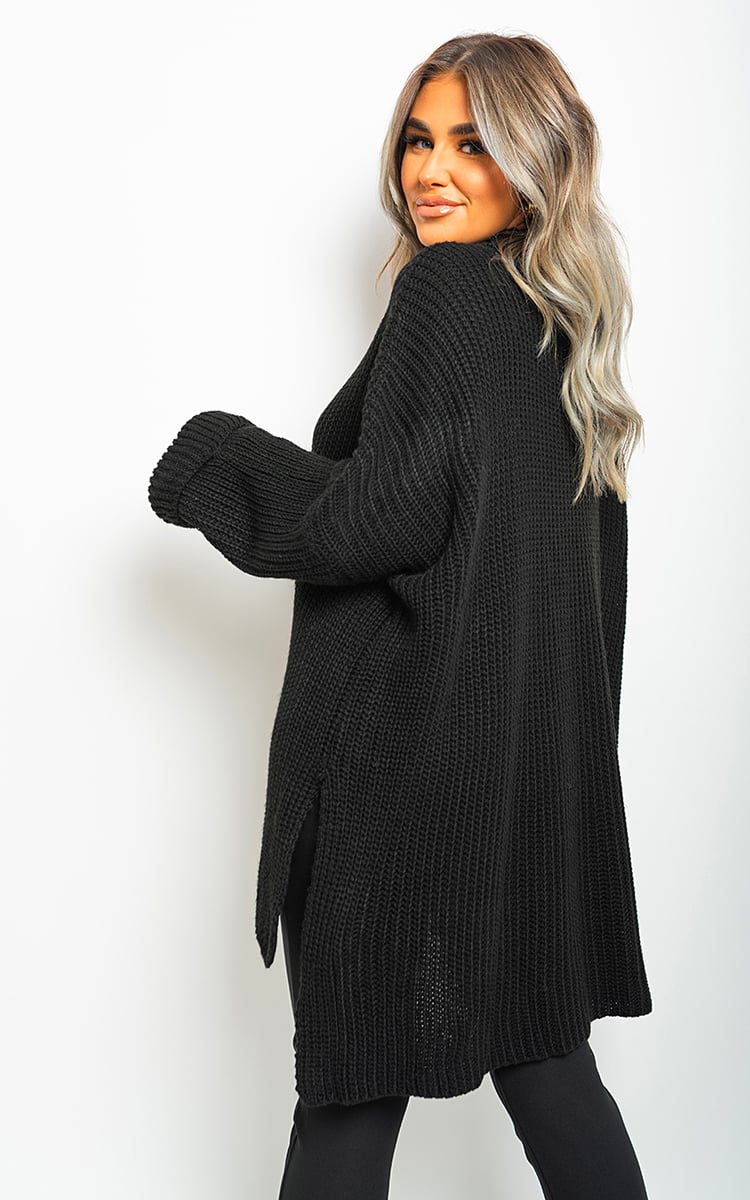 FAYE High Neck Oversized Long Sleeve Knitted Jumper