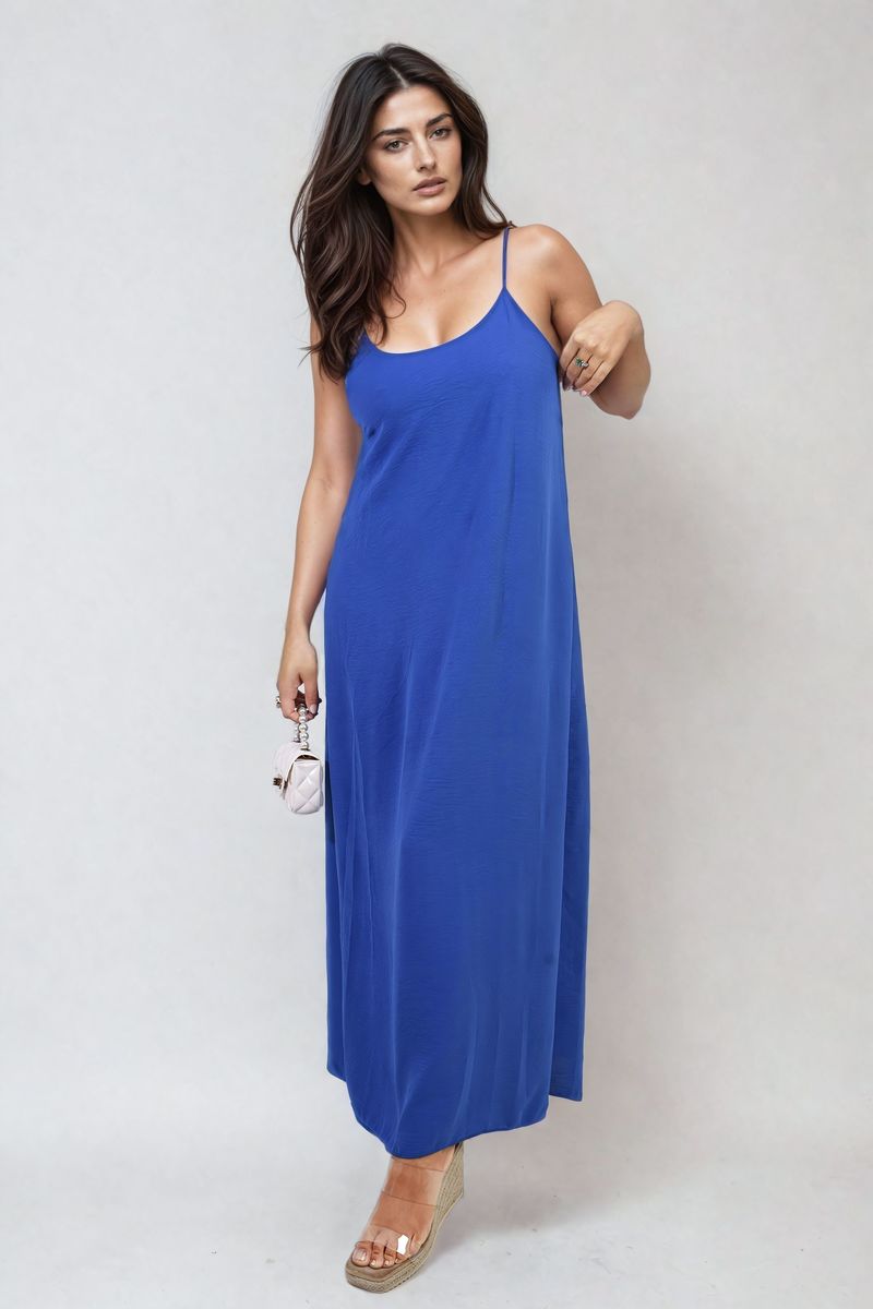 FIONA Spaghetti Strap Side Slit Maxi Dress