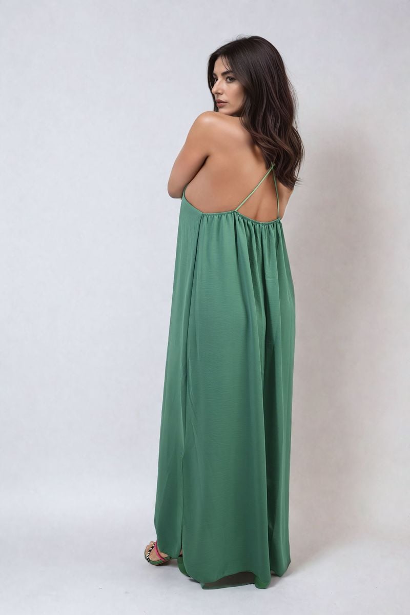 FIONA Spaghetti Strap Side Slit Maxi Dress