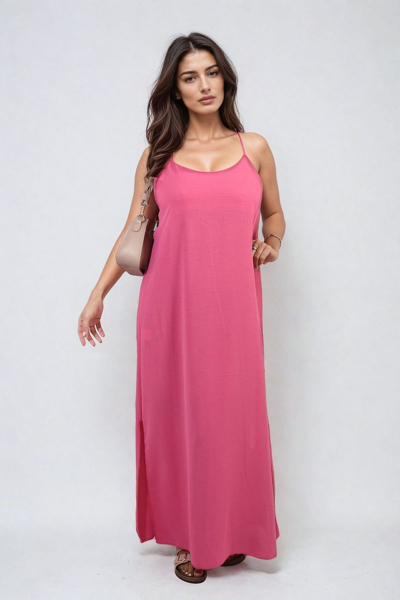 FIONA Spaghetti Strap Side Slit Maxi Dress