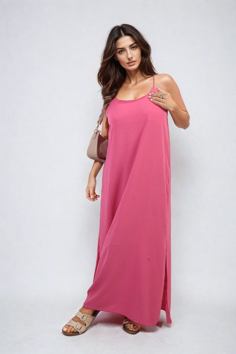 FIONA Spaghetti Strap Side Slit Maxi Dress