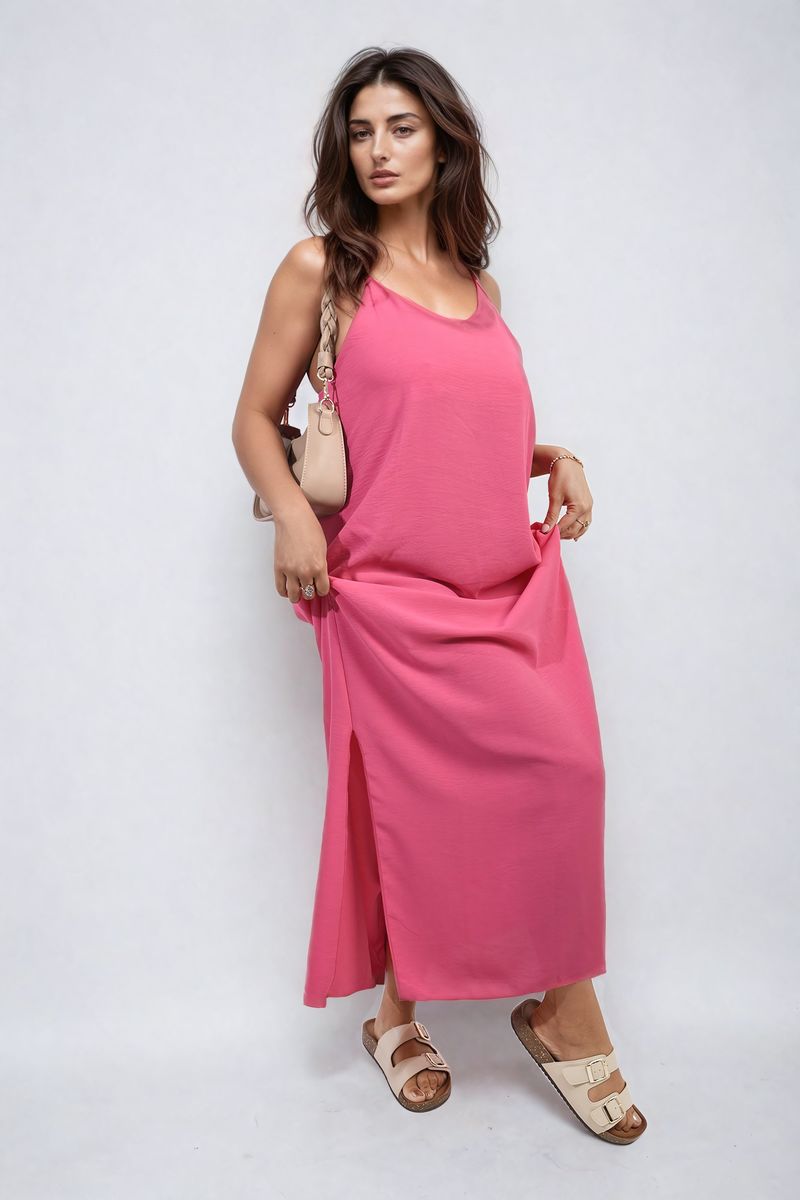 FIONA Spaghetti Strap Side Slit Maxi Dress