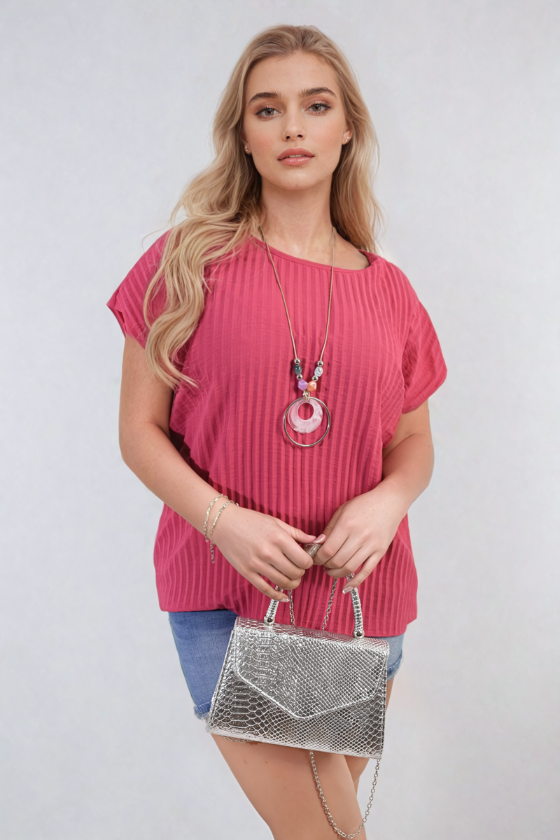 GRETA Short Sleeve Pleated Top