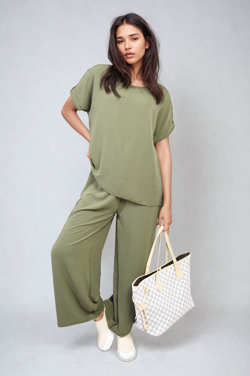 HAILEY Oversized Top and Wide Leg Trousers Co-ord Set