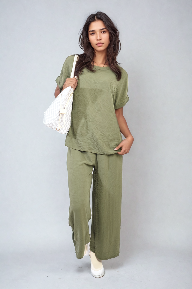 HAILEY Oversized Top and Wide Leg Trousers Co-ord Set