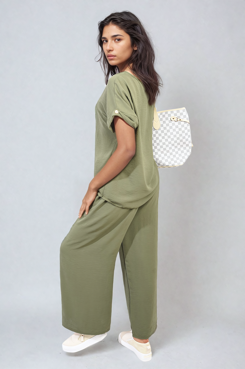 HAILEY Oversized Top and Wide Leg Trousers Co-ord Set