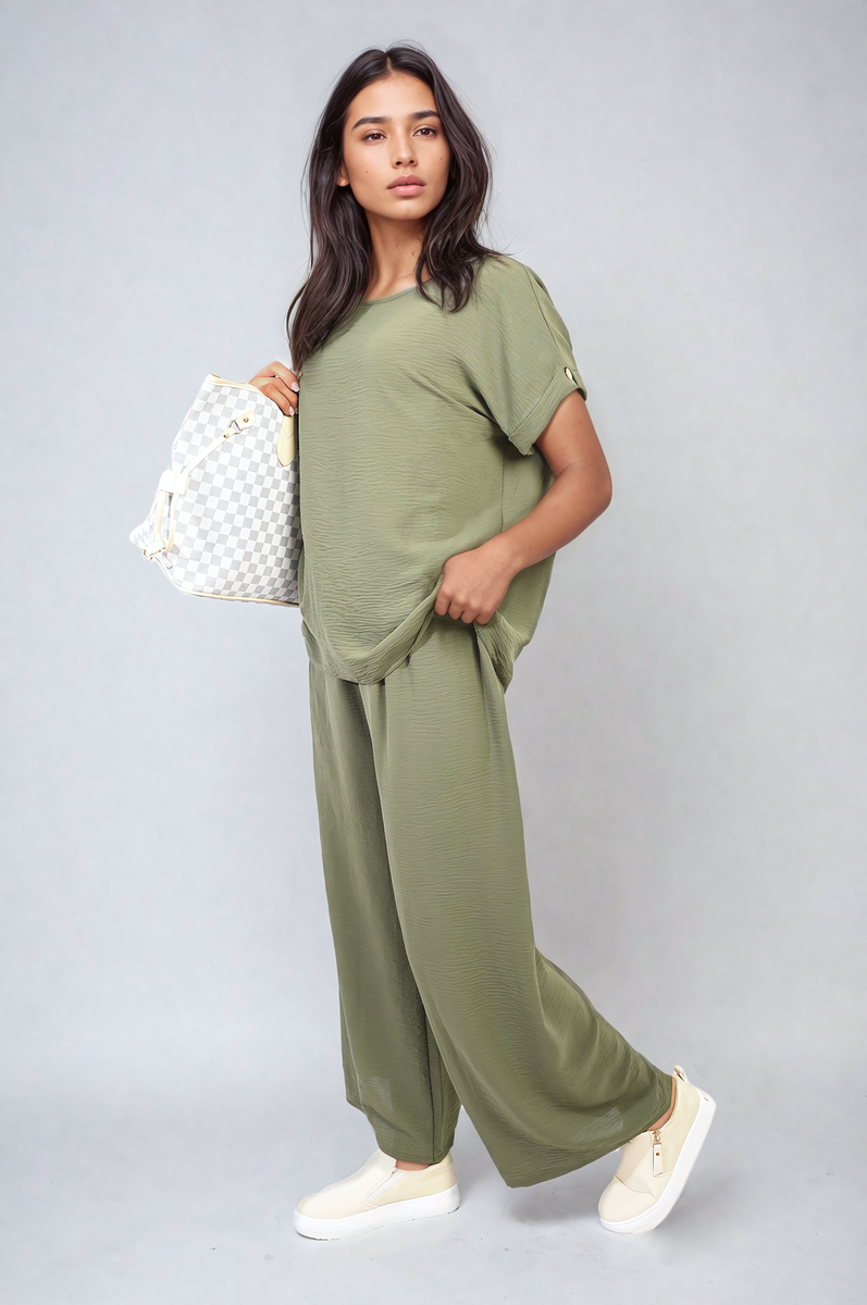 HAILEY Oversized Top and Wide Leg Trousers Co-ord Set