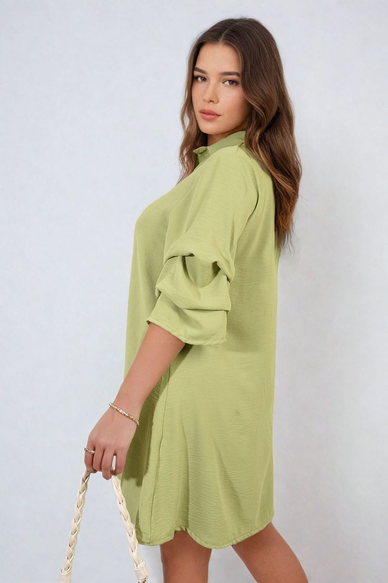 HALLIE Collared Oversized Mini Dress