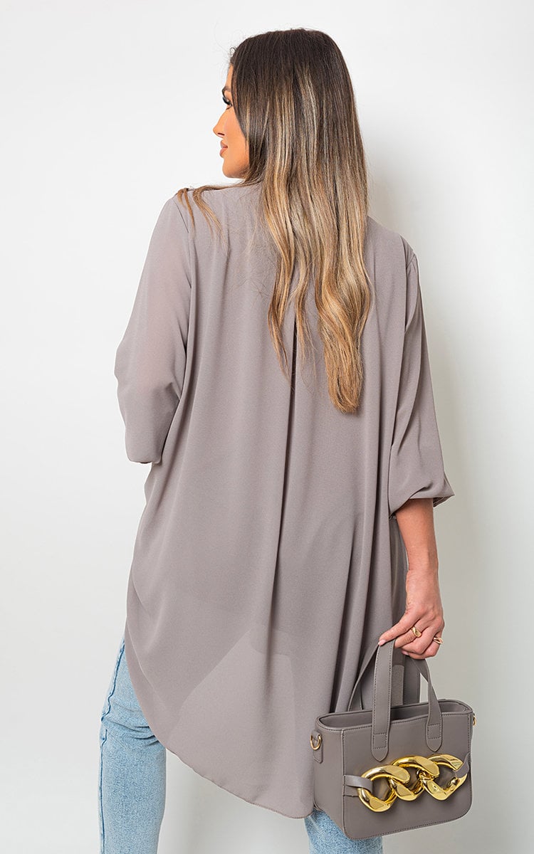 HANNAH Oversized Ruffle Long Sleeve Tops