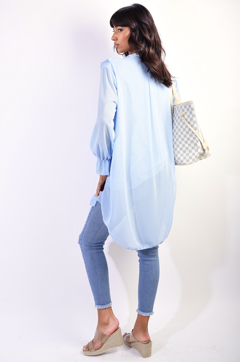 HANNAH Oversized Ruffle Long Sleeve Tops