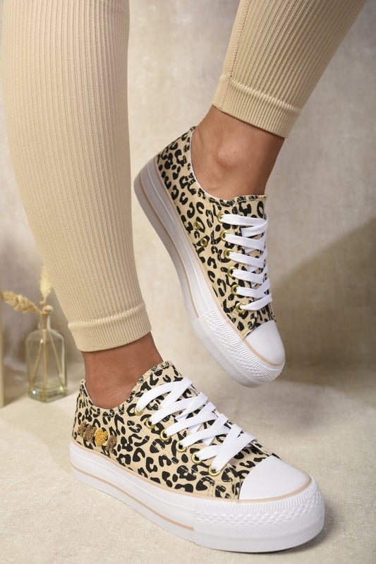 HAZEL Lace Up Amor Side Detail Chunky Trainers