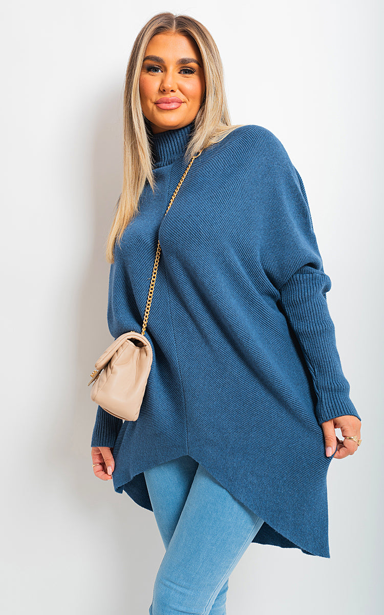 Janiyah Turtle Neck Longline Knitted Jumper