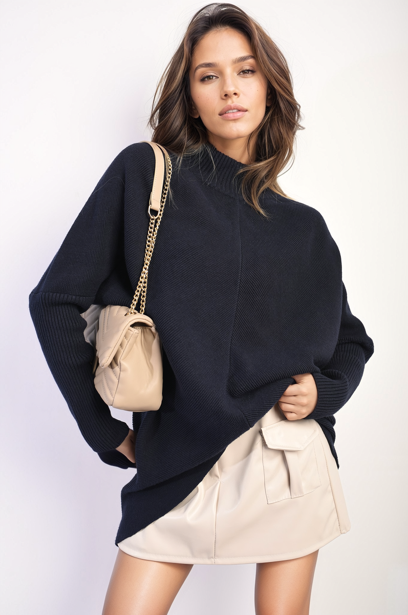 Janiyah Turtle Neck Longline Knitted Jumper