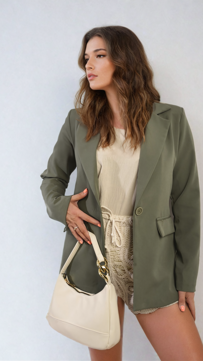 JEMMA Open Front Oversized Casual Blazer