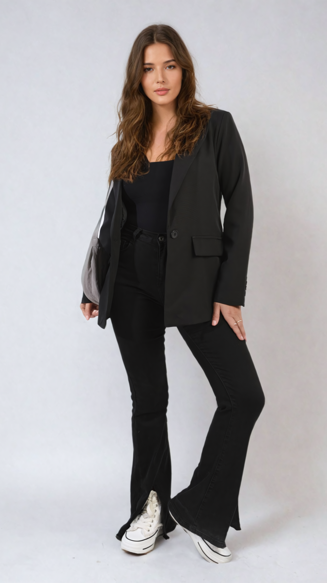 JEMMA Open Front Oversized Casual Blazer