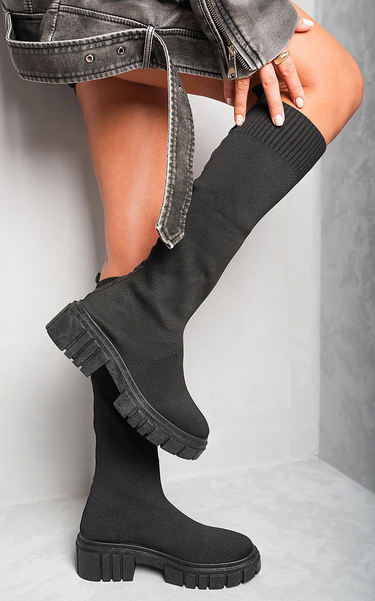 Knee High Chunky Sock Boots