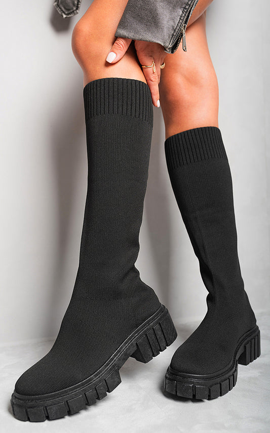 Knee High Chunky Sock Boots