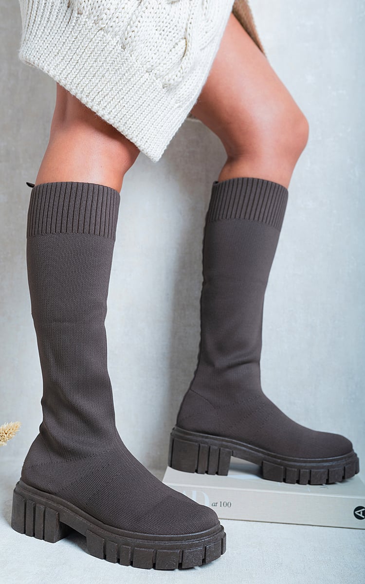 Knee High Chunky Sock Boots