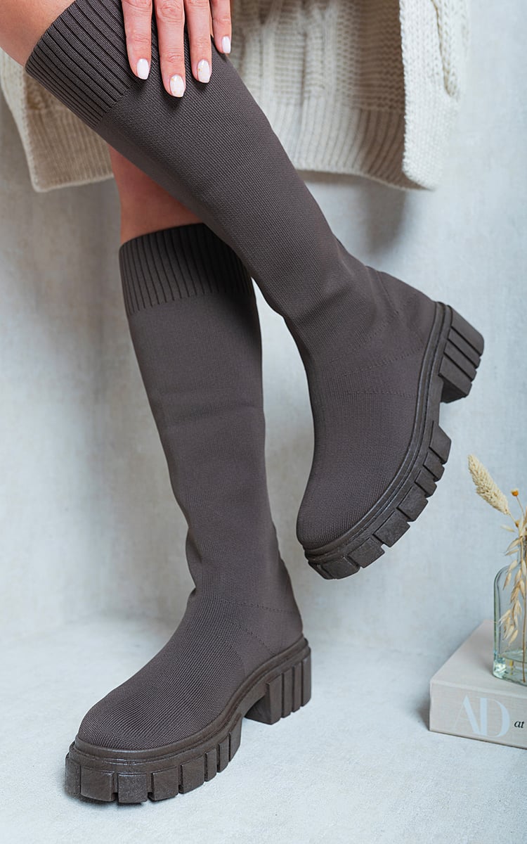 Knee High Chunky Sock Boots