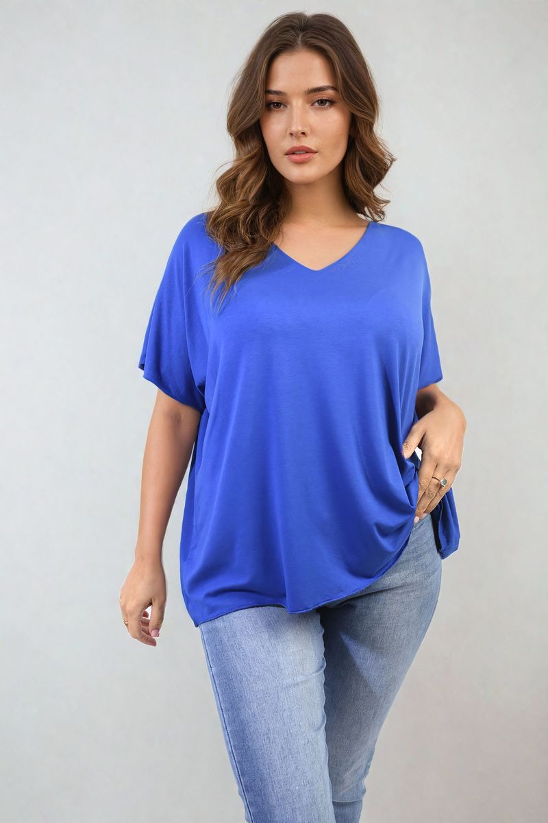 JULIANA Short Sleeve V-Neck Loose Top