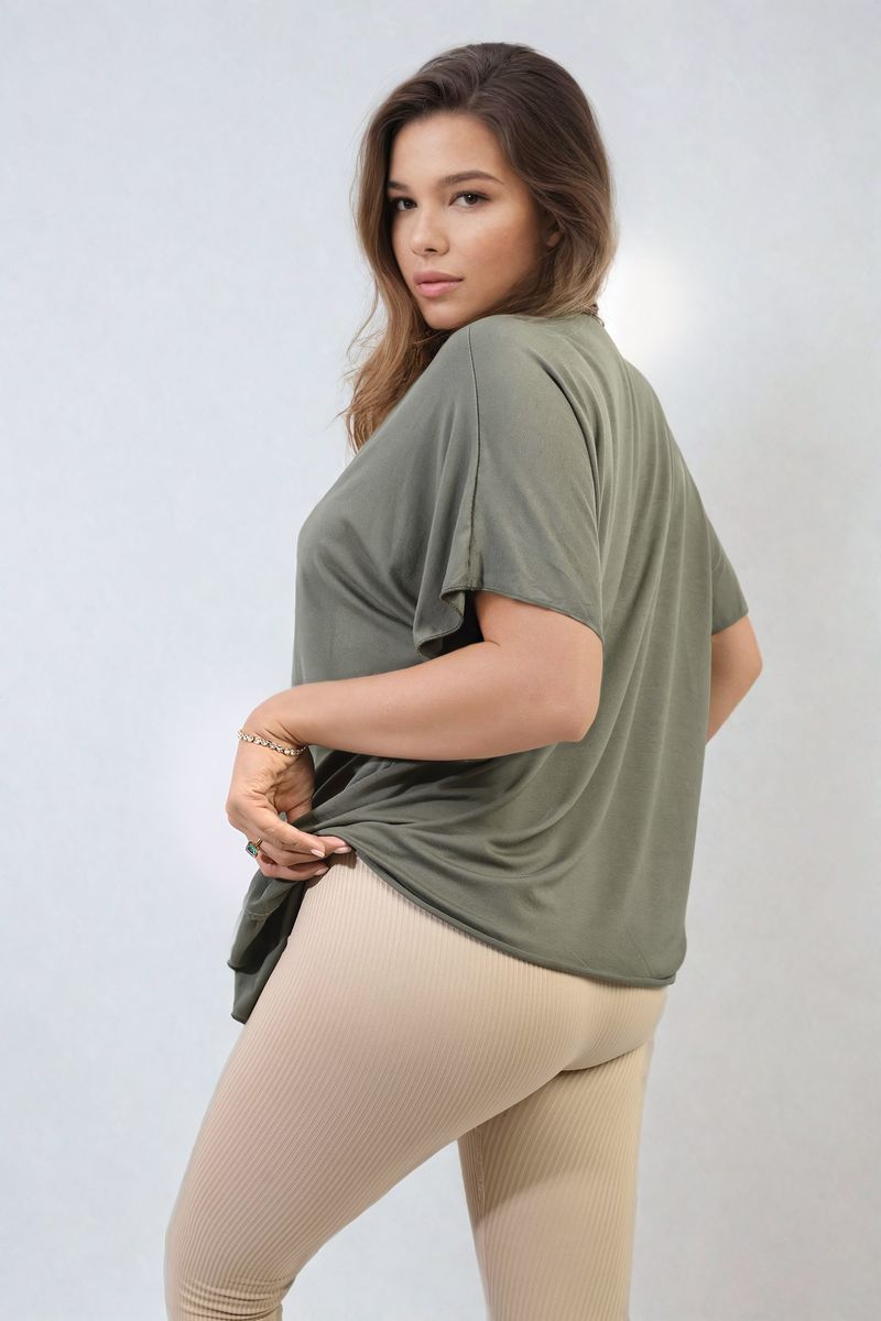 JULIANA Short Sleeve V-Neck Loose Top