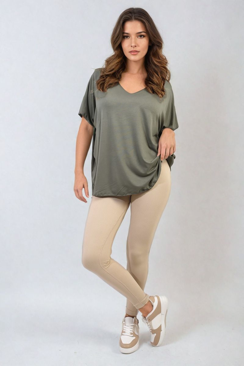 JULIANA Short Sleeve V-Neck Loose Top