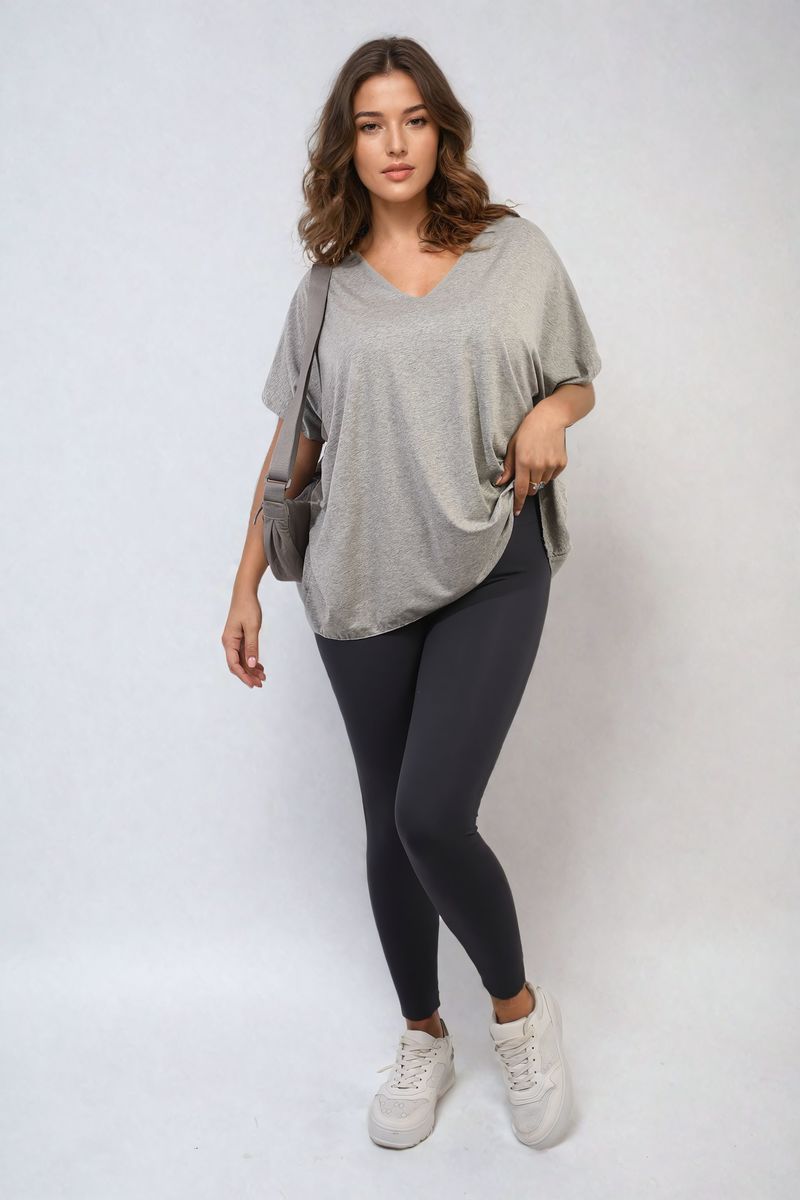 JULIANA Short Sleeve V-Neck Loose Top