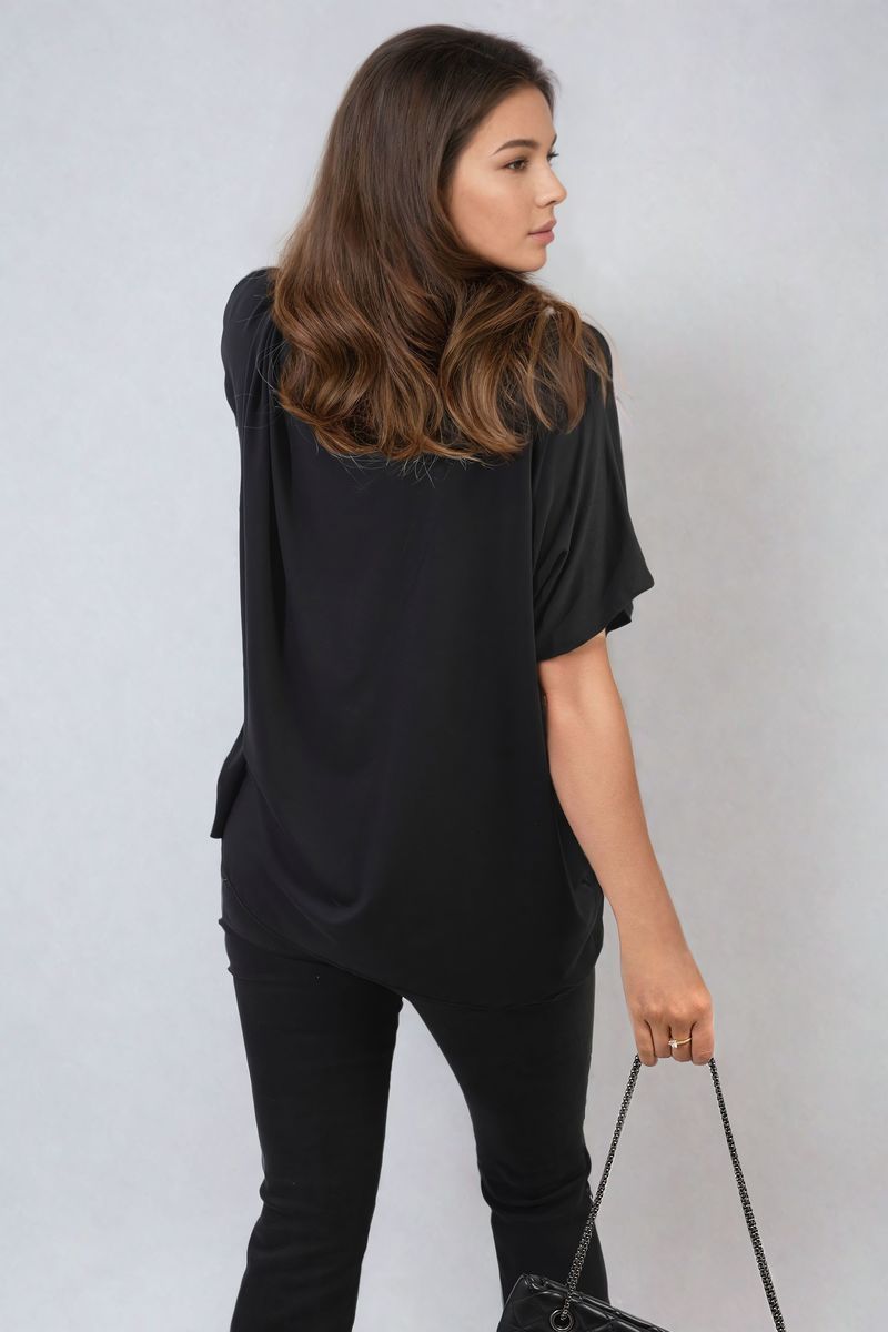 JULIANA Short Sleeve V-Neck Loose Top