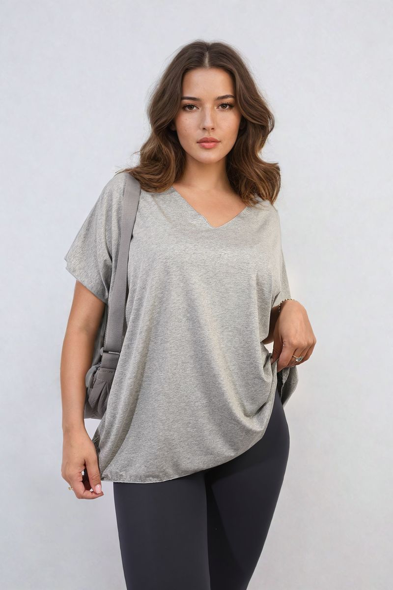 JULIANA Short Sleeve V-Neck Loose Top