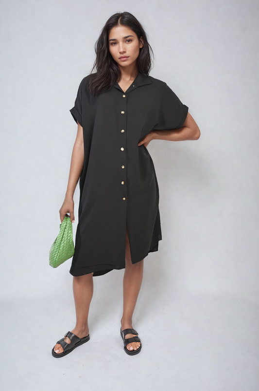 JULIANNA Button Front Shirt Dress