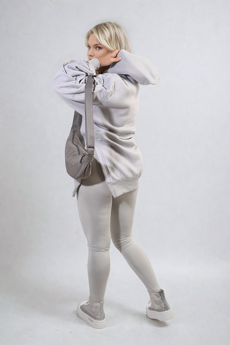 KATIE Oversized Hoodie with Side Split and Ribbed Leggings Co ord Set