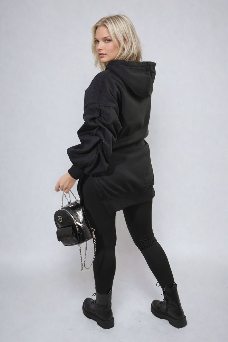 KATIE Oversized Hoodie with Side Split and Ribbed Leggings Co ord Set