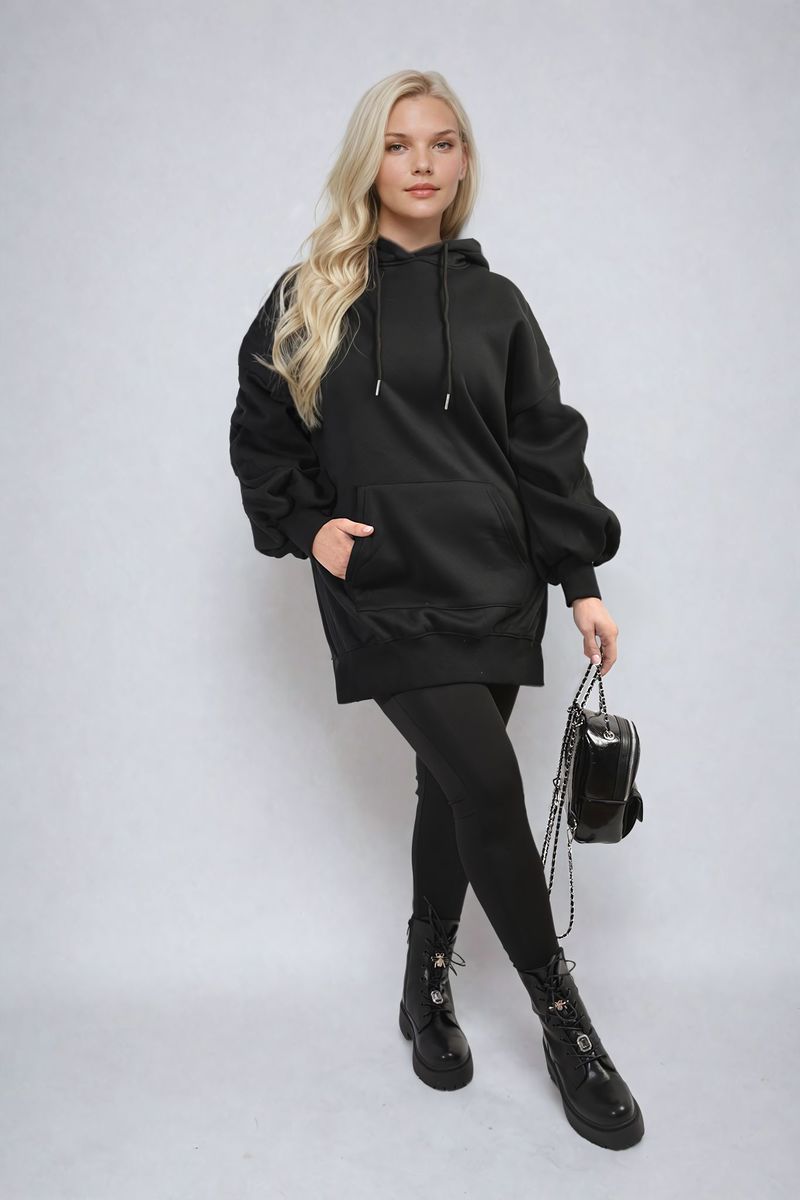 KATIE Oversized Hoodie with Side Split and Ribbed Leggings Co ord Set