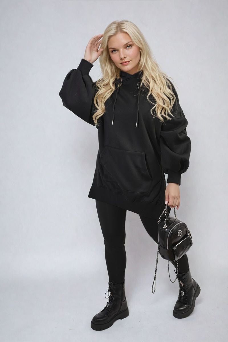 KATIE Oversized Hoodie with Side Split and Ribbed Leggings Co ord Set