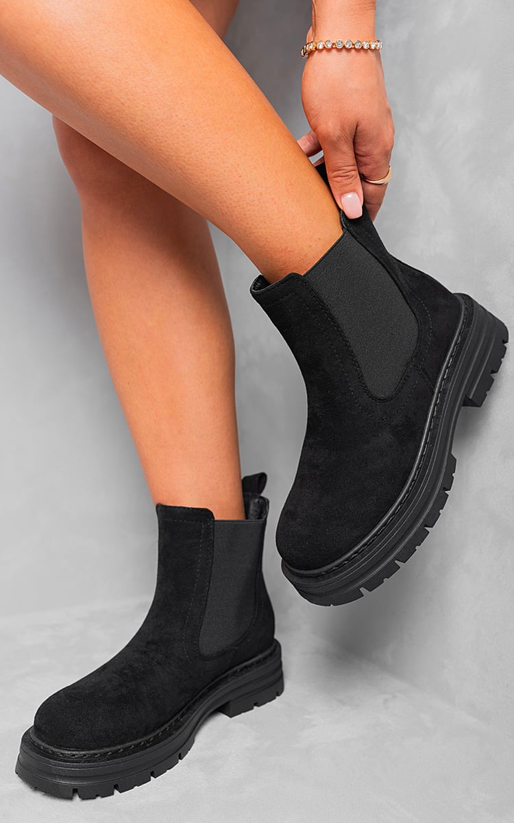 KIANA Chunky Chelsea Suede Ankle Boots