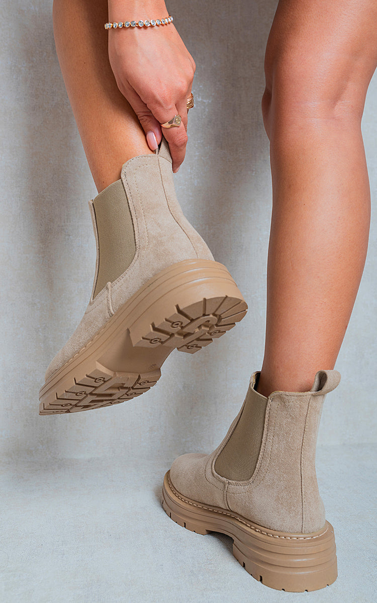 KIANA Chunky Chelsea Suede Ankle Boots