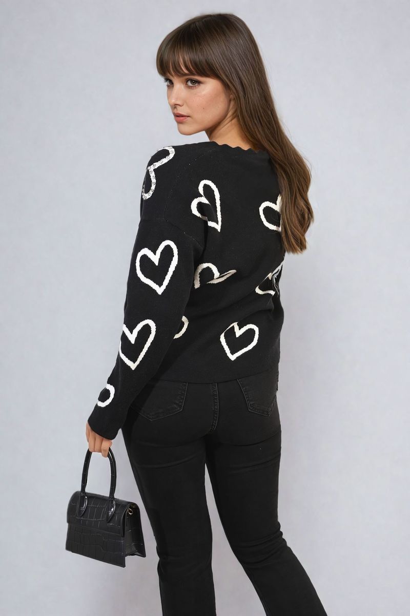 LAURA V-neck Stone Long Sleeve Knitted Jumper