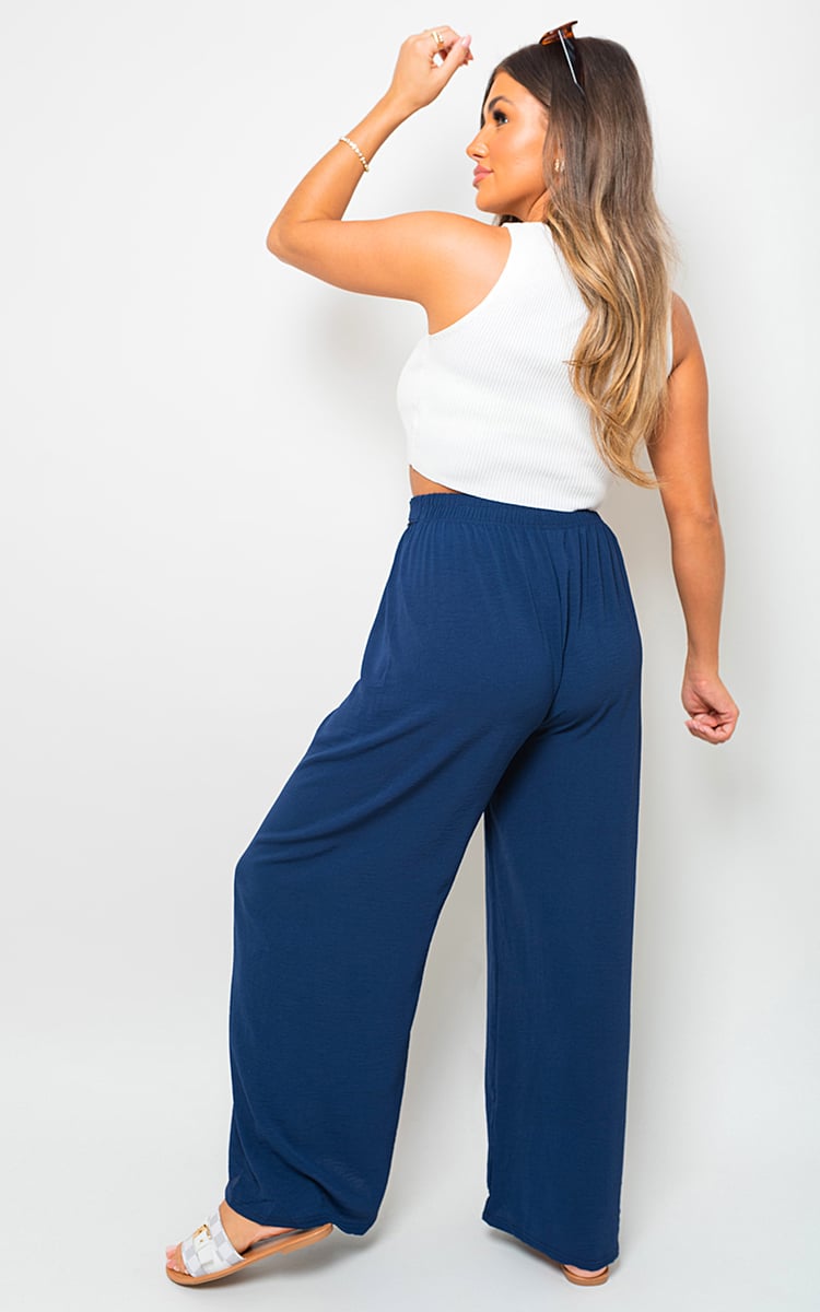 LAURYN Drawstring Waist Wide Leg Trouser