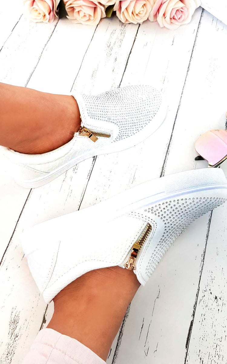 LEAH Slip On Embellished Trainers