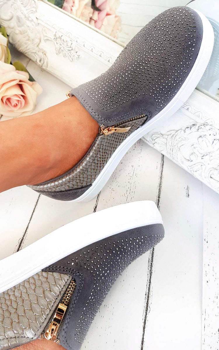 LEAH Slip On Embellished Trainers